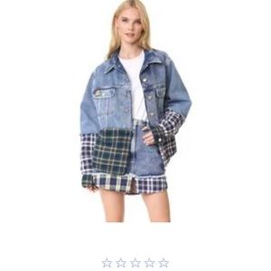 Natasha Zinko Blue and Green Plaid Skirt